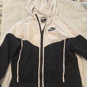 Nike Two-Tone Hooded Jacket in Black and White